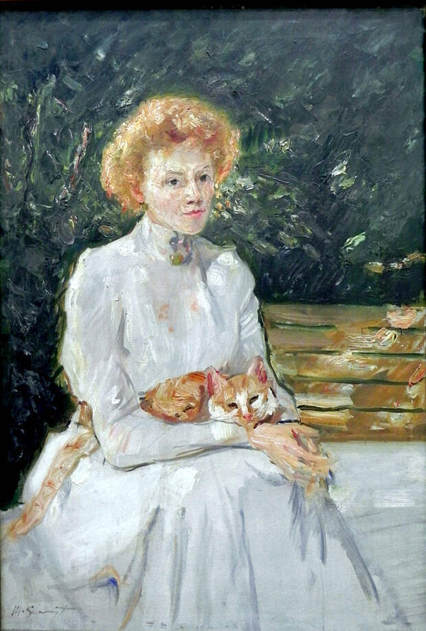 Dame mit Katze.1902. Max Slevogt.