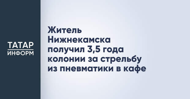 Житель Нижнекамска получил 3,5 года колонии за стрельбу из пневматики в кафе