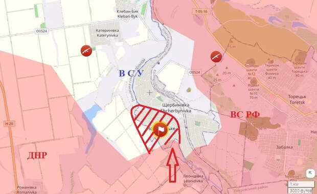 ВСУ попали в окружение в Щербиновке под Торецком, ВС РФ освободили Петровку и Воскресенку в ДНР