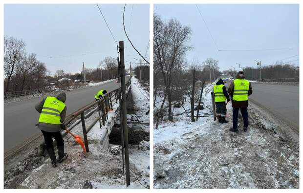 Рабочие начали ремонтировать мост через Тулу