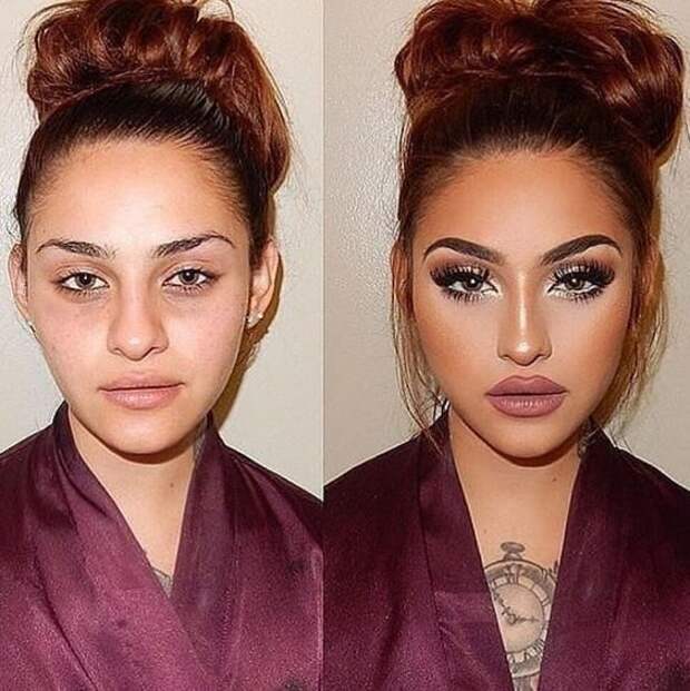 макияж до и после фото 15