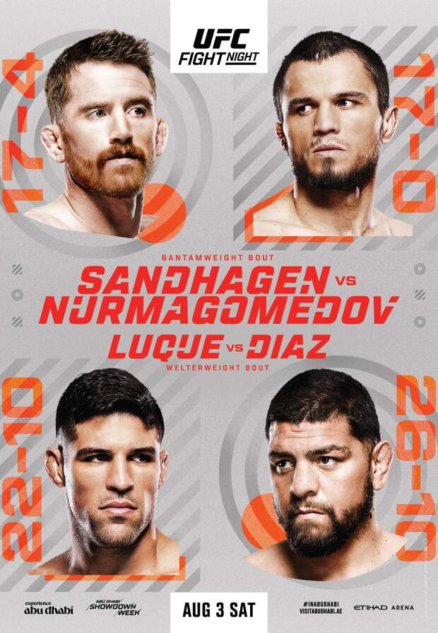 Представлен официальный постер турнира UFC в Абу-Даби. В главном событии Умар подерется с Сэндхагеном