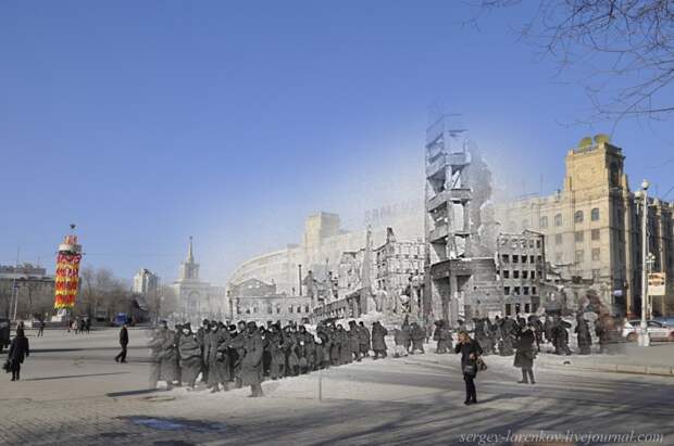 48.Сталинград 1943-Волгоград 2013. Пленные гитлеровцы на Площади павших бойцов