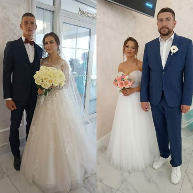 Опубликованы фото молодожёнов, сыгравших свадьбы в Рязани 5 августа