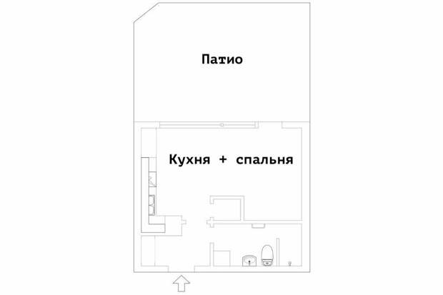 Площадь внутреннего дворика — чуть меньше самой квартиры