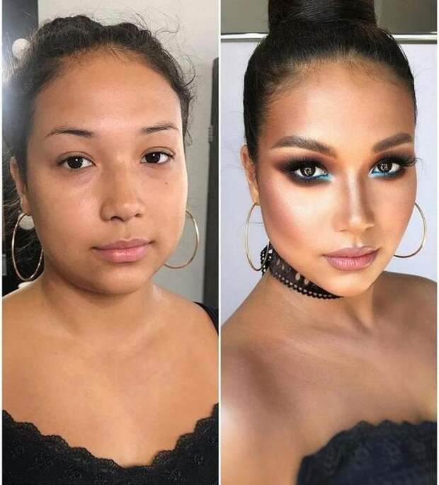 макияж до и после фото 14