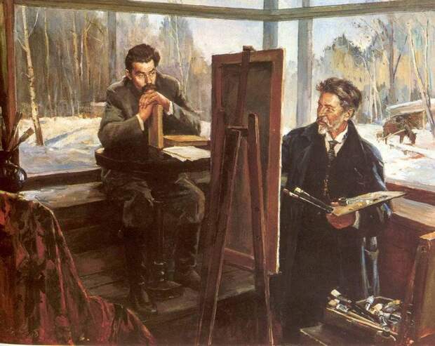 А.М.Горький и И.Е.Репин в Пенатах, 1975.jpg