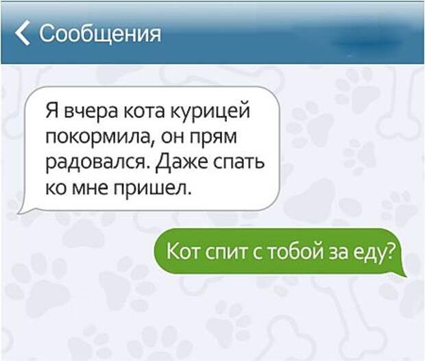 Забавные СМС от владельцев домашних животных)