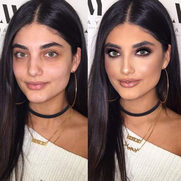 макияж до и после фото 17