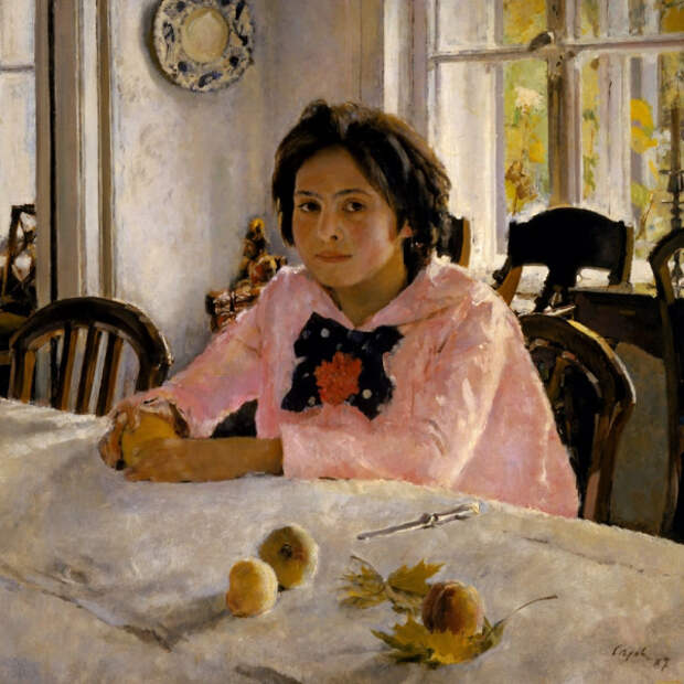 В. А. Серов, «Девочка с персиками (Портрет В. С. Мамонтовой)», 1887 г.