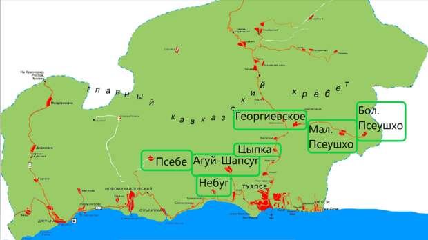 Туапсе на карте краснодарского края подробная карта