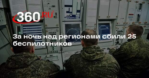 За ночь над регионами сбили 25 беспилотников