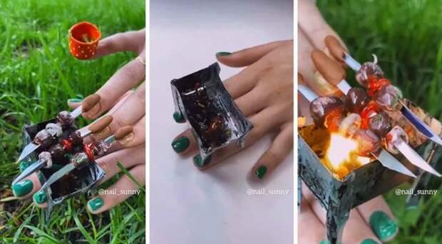 Ногти-шашлычки от креативного российского салона красоты удивили Сеть