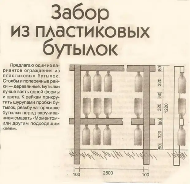 Мастер-класс Поделка изделие Забор из пластиковых бутылок Материал бросовый