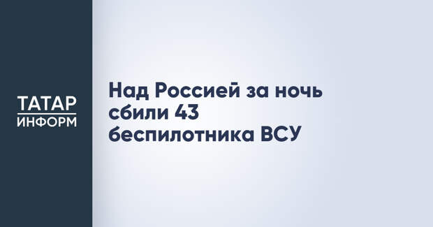 Над Россией за ночь сбили 43 беспилотника ВСУ
