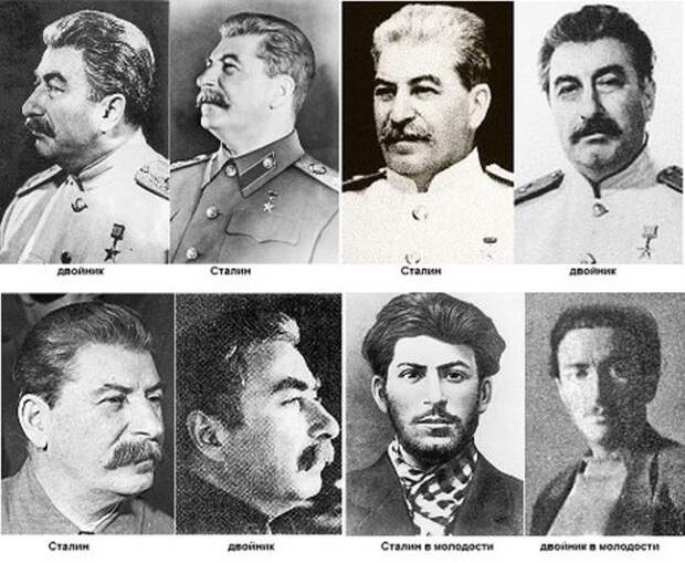 Фото Сталина и его двойника Лубицкого в разные периоды