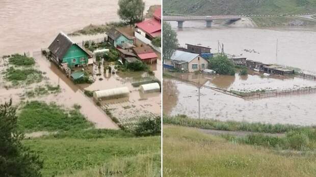 В Челябинской области река Катав вышла из берегов и затопила село Орловку