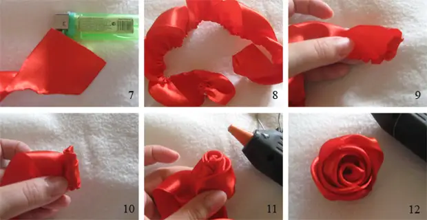 Как сделать розу из атласной ленты