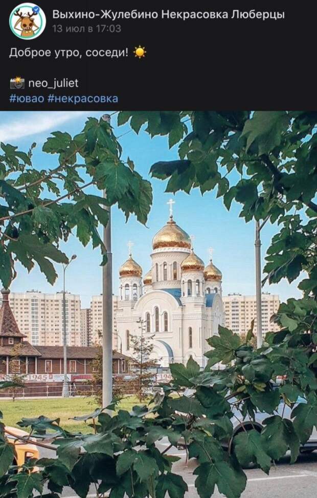 Фотолюбительница сняла храм на Покровской в обрамлении листьев