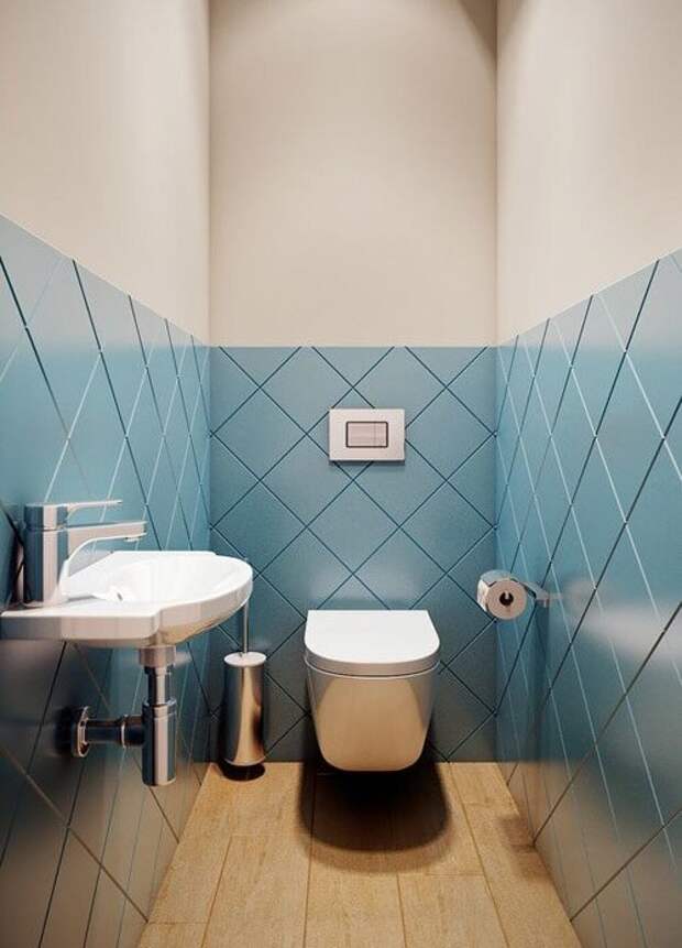 Хрущевские квартиры славятся своим небольшим размером, и ванная комната или туалет в них обычно являются одними из самых узких помещений.-11