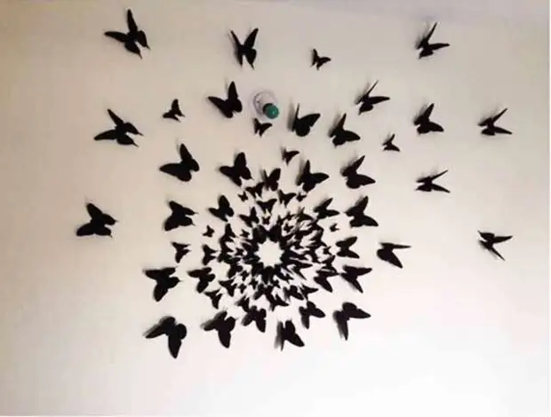Бабочки из бумаги на стену: трафареты, шаблоны, мастер-класс