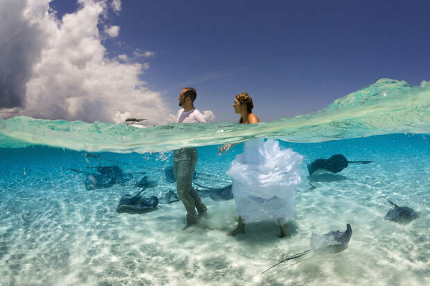 Необычная свадебная фотосъемка на Каймановых островах