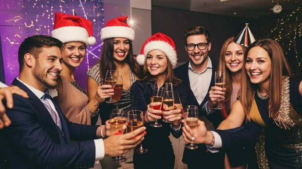 Новогодний корпоратив / Изображение сгенерировано с помощью нейросети Kandinsky by Sber AI / amic.ru