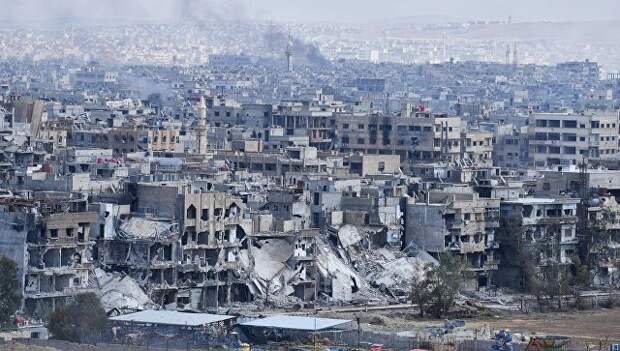 Разрушенные дома в пригороде Дамаска. Архивное фото