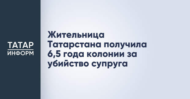 Жительница Татарстана получила 6,5 года колонии за убийство супруга