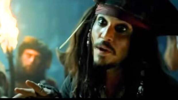 Johnny Depp in Pirates of the Caribbean: Curse of the Black Pearl.