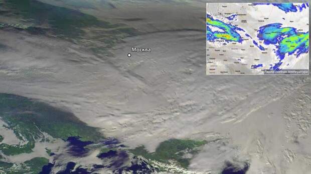 Роскосмос показал спутниковый снимок накрывшего Москву снегопада