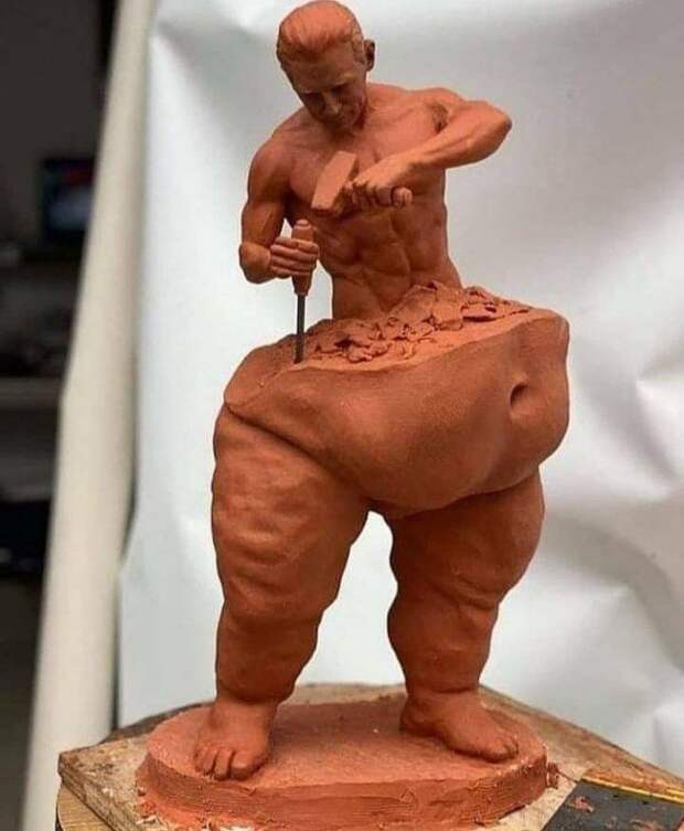 Скульптура про ожирение