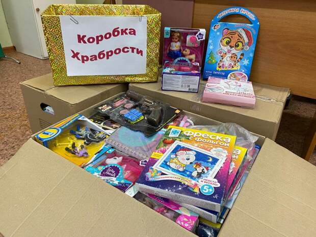 Школа на Новгородской передала «Коробку храбрости» онкологически больным детям