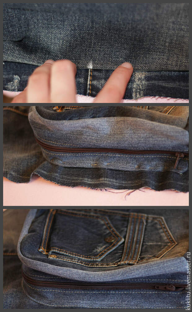Удобный рюкзак для пикника из джинсовой ткани