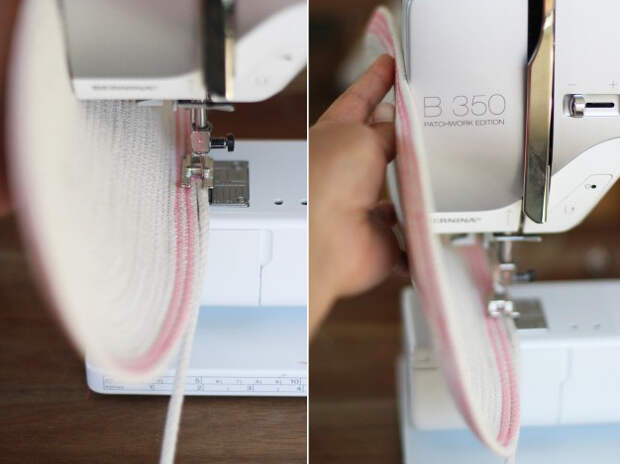 Мастерица сшила бельевую веревку цветными нитками, чтобы сделать практичную и красивую сумку...