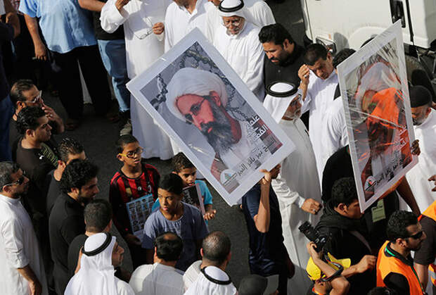 Демонстрация против казни шиитского проповедника Нимра аль-Нимра