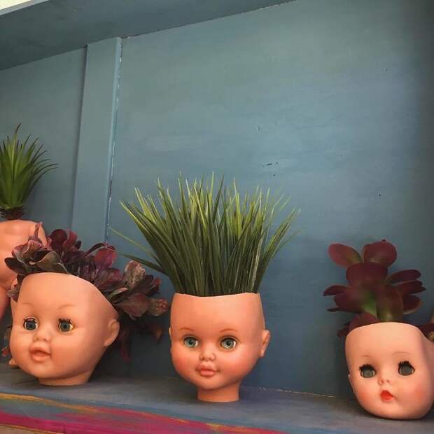 Creepy-Baby-Doll-Head-Planters