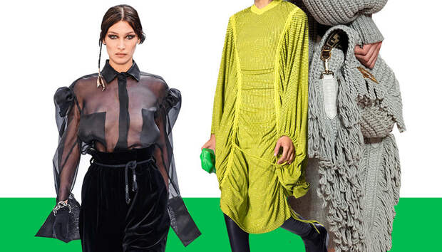 Строгие серые пальто, нескромные кружева и цепи: главные тренды Недели моды в Милане