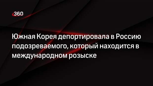 Южная Корея депортировала в Россию подозреваемого, который находится в международном розыске