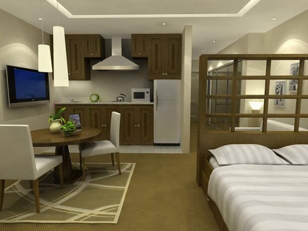 Интерьер кухни со спальным местом. / Фото: Design-homes.ru Интерьер кухни со спальным местом. / Фото: Design-homes.ru
