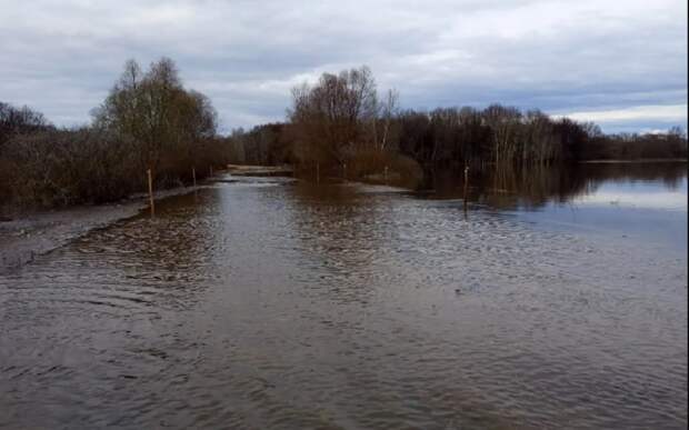 В Кадомском округе подтопило дорогу