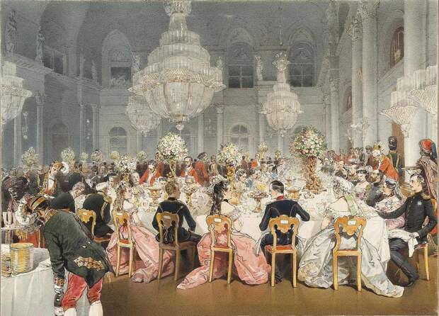 Михай Зичи Торжественный ужин в Концертном зале Зимнего дворца у Императора Германии