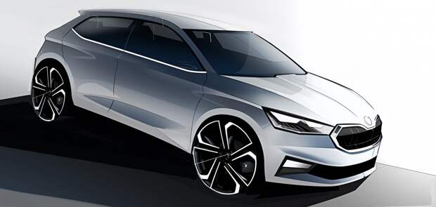 ŠKODA опубликовала эскизы экстерьера новой модели FABIA