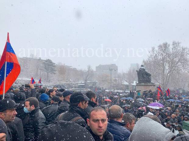 Протесты против Пашиняна в Ереване. 22.02.2021