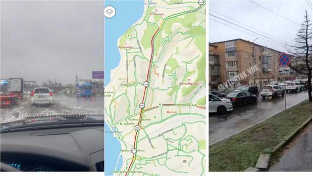 «Масштабные затопления и километровые пробки». Владивосток «накрыло», как только выпал первый дождь