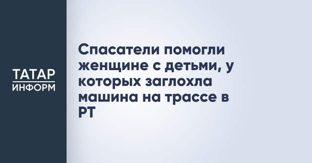 Спасатели помогли женщине с детьми, у которых заглохла машина на трассе в РТ