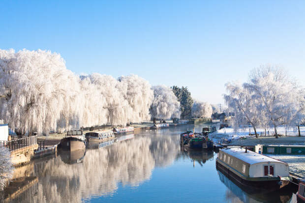 Зима в Кембриджшире, Великобритания