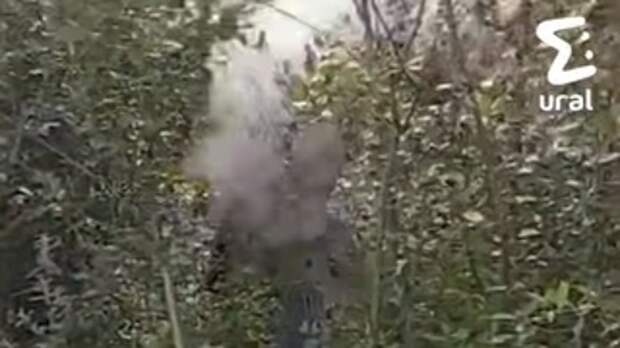 Распыление огнетушителя / Кадр из видео: Ural Mash