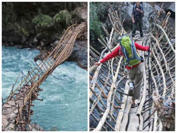 Самые опасные и ужасающие мосты расположены в глубинке Непала. | Фото: outdoorukraine.com.