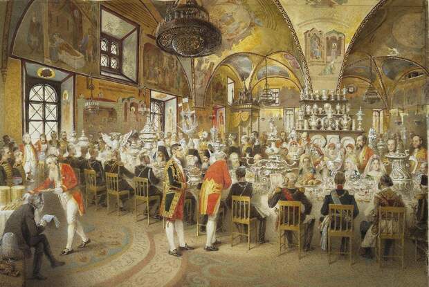 Торжественный ужин Михаила Зичи Александра II в Концертном зале Зимнего дворца 